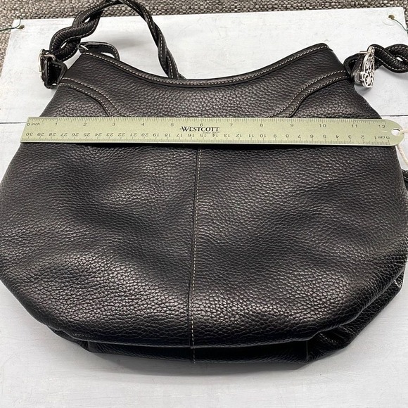 Brighton Shoulder Bag Large Black Ziptop‎ Hobo Pockets Pebble Hobo Braided Strap - Picture 4 of 9